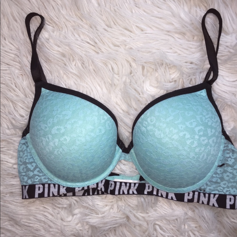 PINK Leopard Lace Push-Up Bra ❤